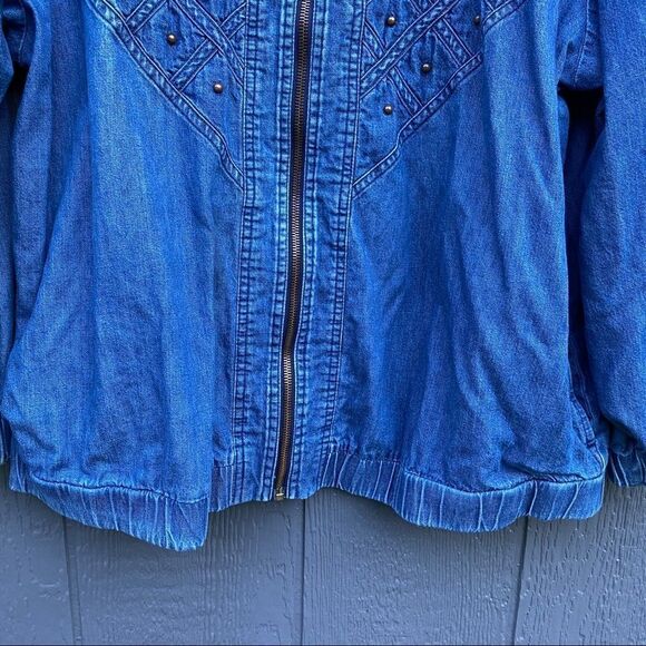 Vintage Megan Moore Studded Fashion Jean Jacket - Picture 4 of 8